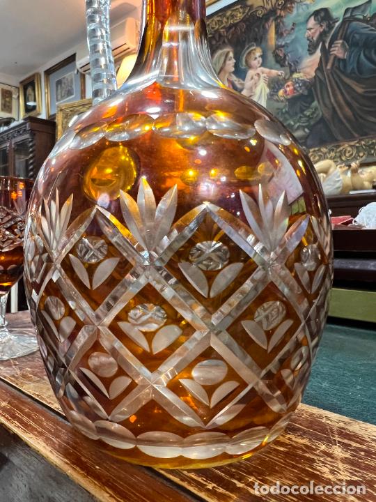 Botellas antiguas: ESPECTACULAR CONJUNTO DE BOTELLA Y COPAS DE CRISTAL DE ROCA - - Foto 17
