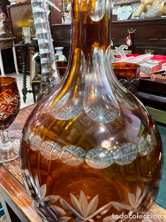 Botellas antiguas: ESPECTACULAR CONJUNTO DE BOTELLA Y COPAS DE CRISTAL DE ROCA - - Foto 18