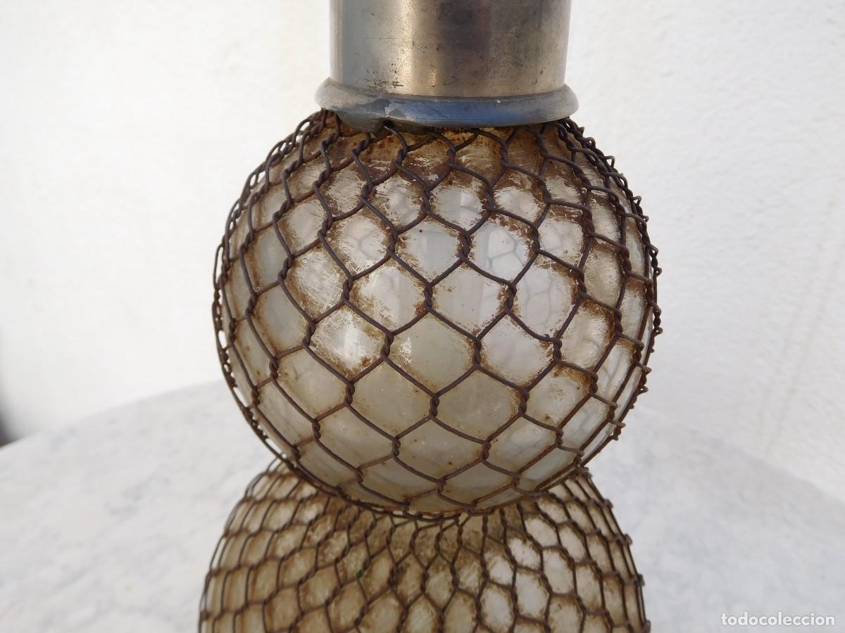 Botellas antiguas: Sif&oacute;n antiguo de cristal y malla - Foto 10