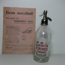 Bottiglie antiche: SIFON **LA PERLA -F. ROMEU - MATARO ** LLENADOR DE MECHEROS DE GASOLINA