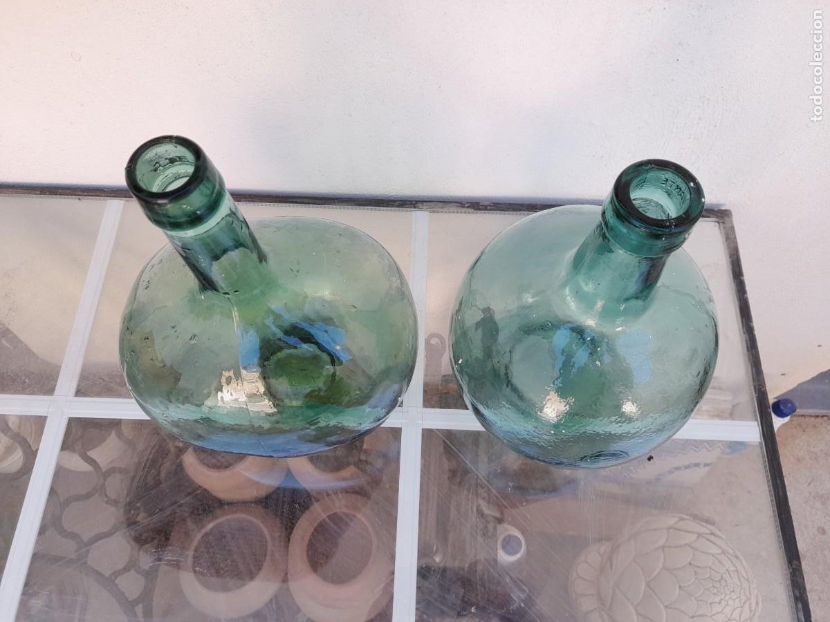 8 antiguas botellas garrafas damajuanas cristal - Compra venta en  todocoleccion