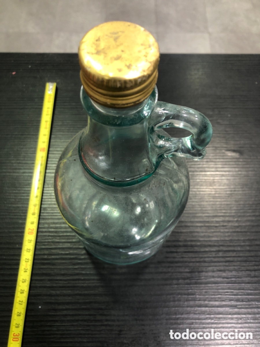 Botellas antiguas: Botella cristal con asa de garrafa (L75) - Foto 2
