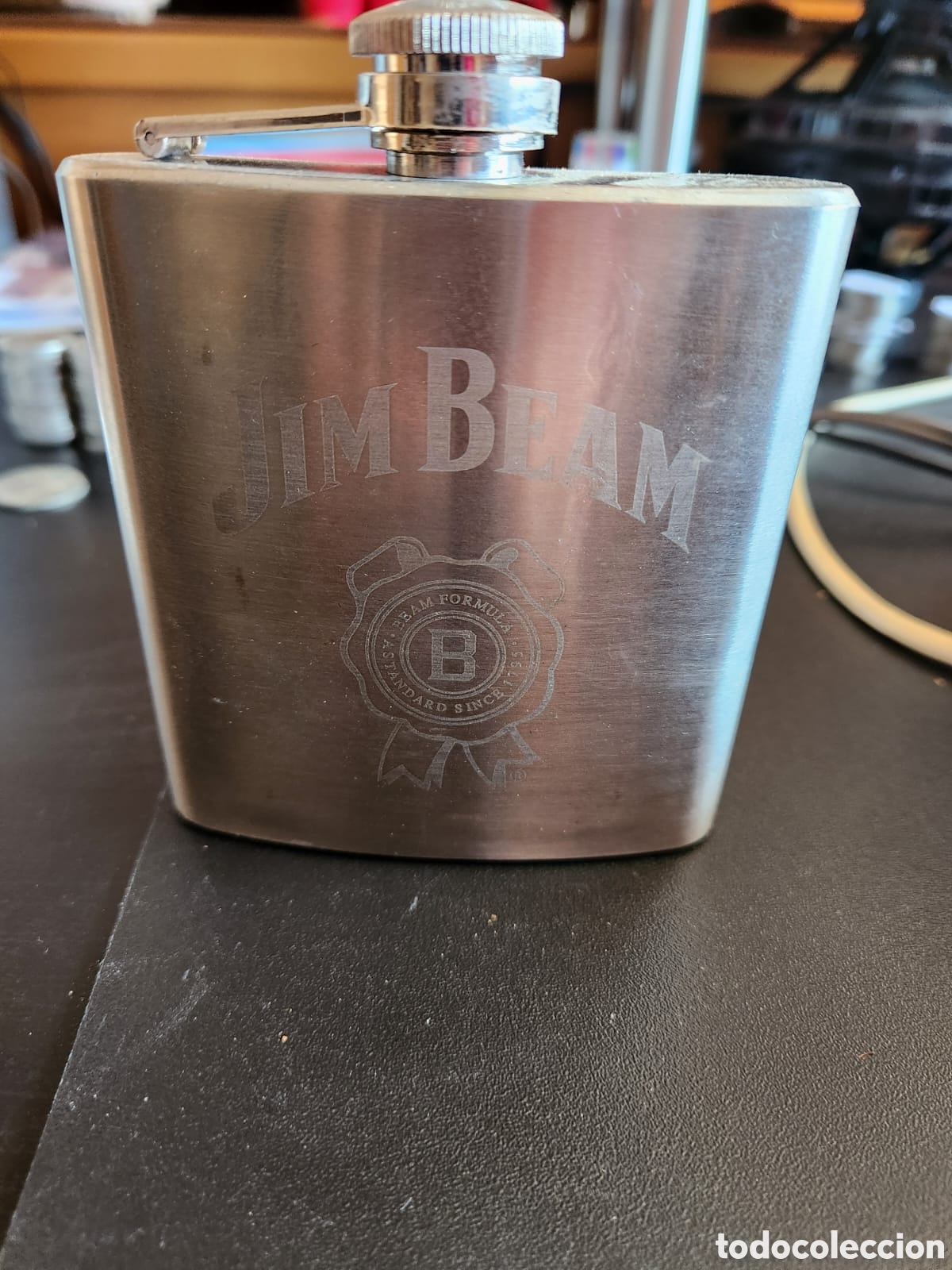 Botellas antiguas: PETACA DE JIM BEAM - Foto 1
