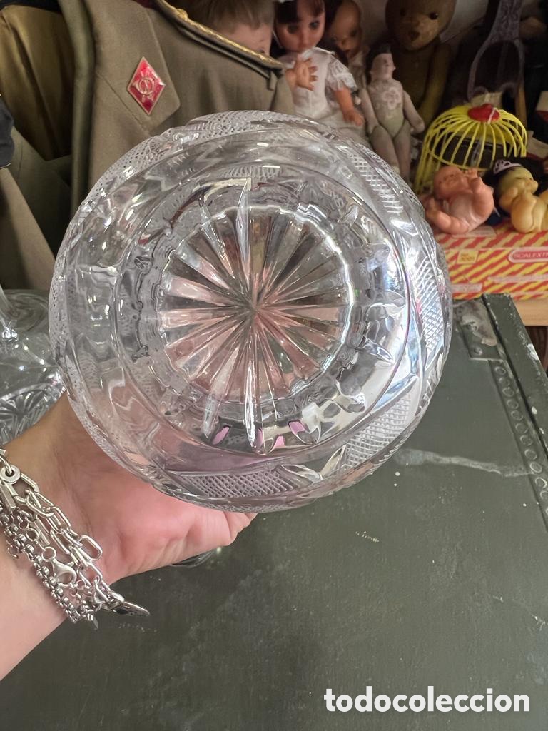 Botellas antiguas: Lote de 2 licoreras cristal checo - Foto 7