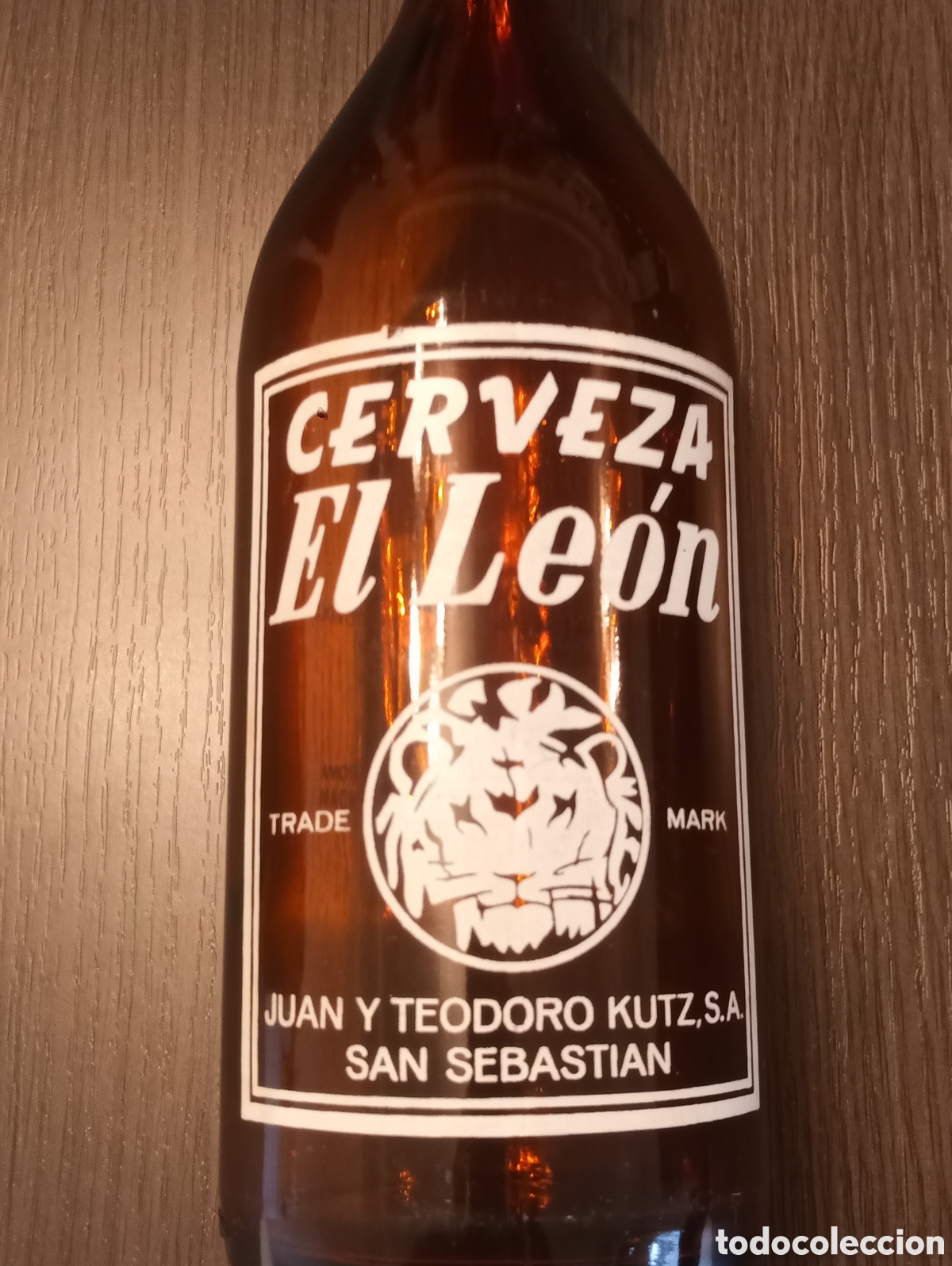 Botellas antiguas: Antigua Botella Cerveza EL LEON - Foto 2