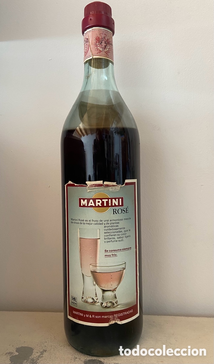 Botellas antiguas: Botella Martini Ros&eacute; antigua - Foto 2