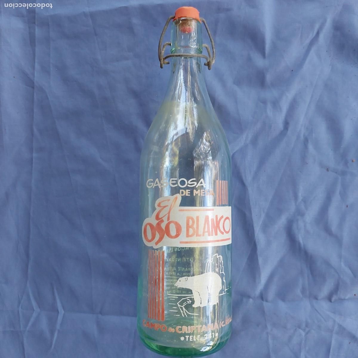 Botellas antiguas: Gaseosa el oso blanco Campo de Criptana - Foto 1