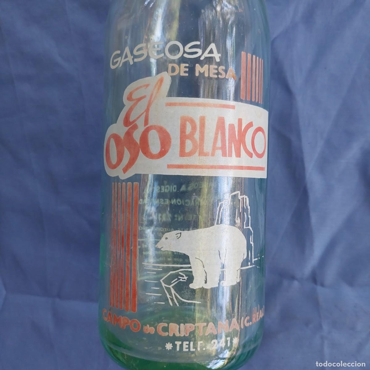 Botellas antiguas: Gaseosa el oso blanco Campo de Criptana - Foto 2
