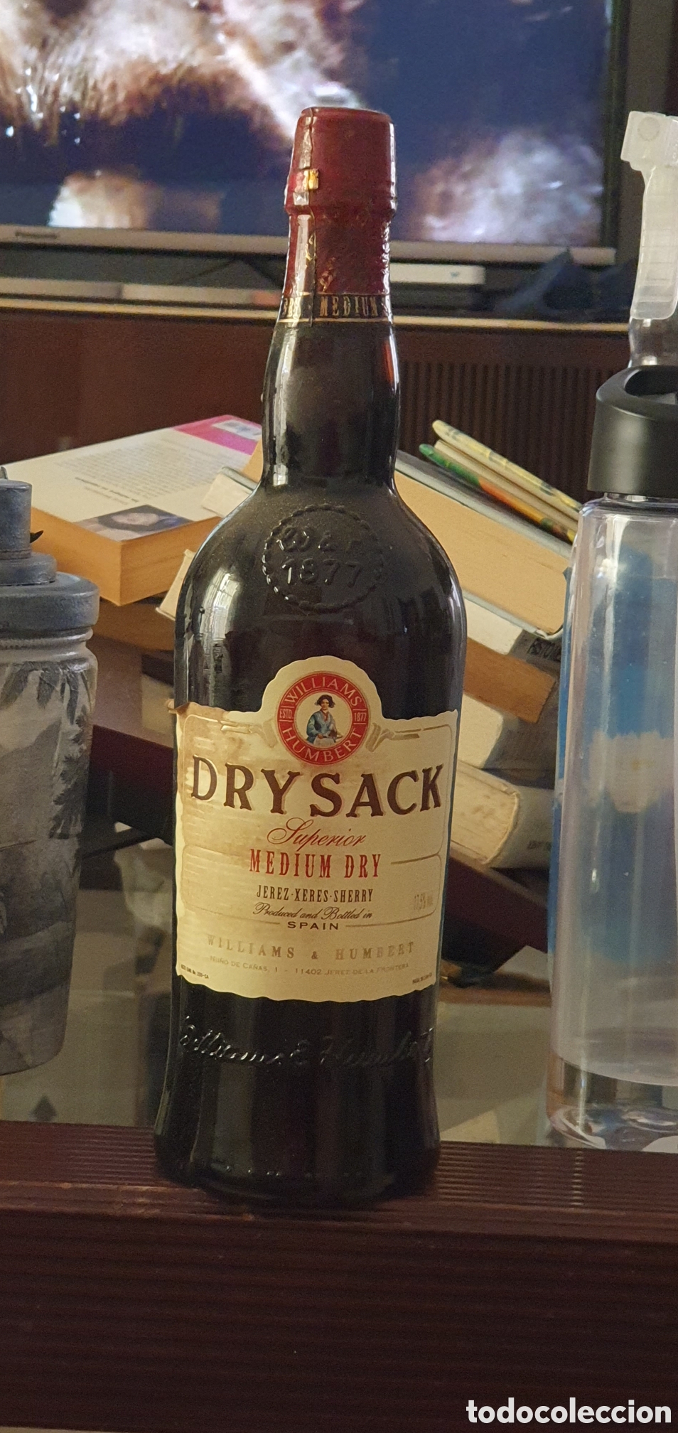 Botellas antiguas: Botella sin usar dry sack m&eacute;dium dry - Foto 4