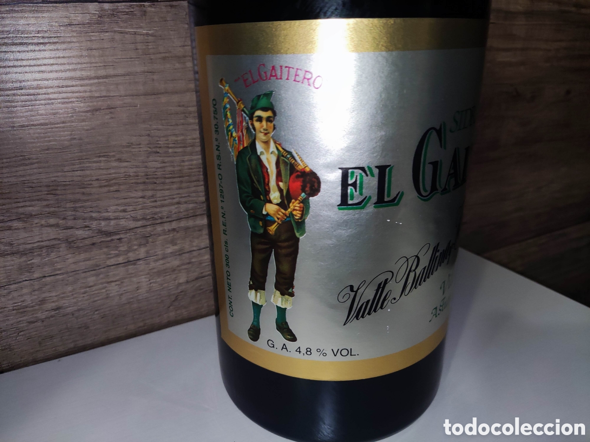 Botellas antiguas: BOTELLA SIDRA EL GAITERO 3 LITROS - Foto 5