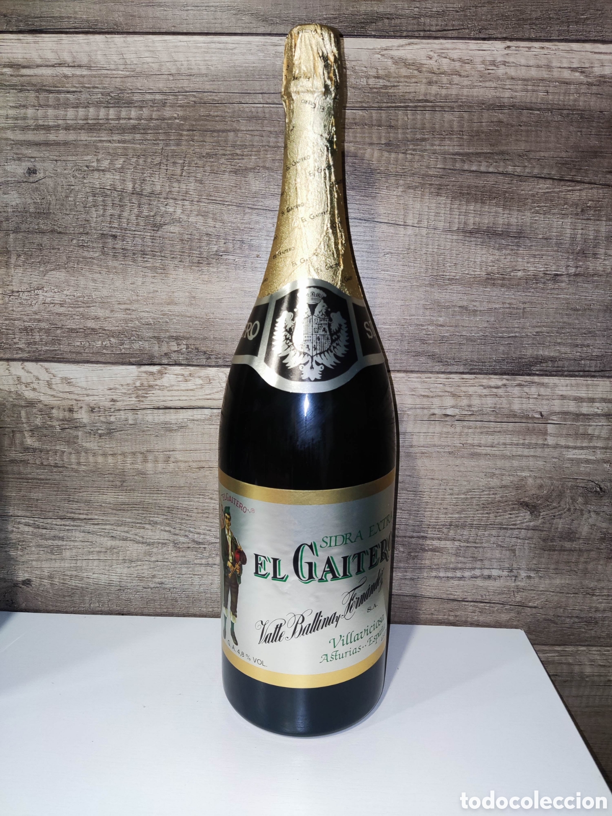 Botellas antiguas: BOTELLA SIDRA EL GAITERO 3 LITROS - Foto 2