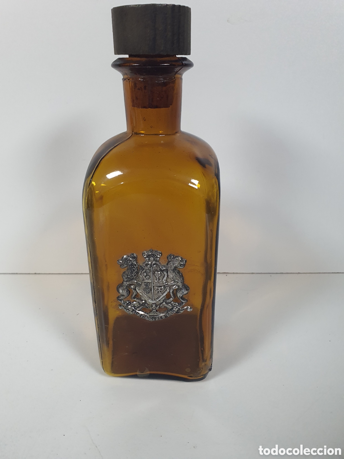 Botellas antiguas: Botella cristal ambar - Foto 1