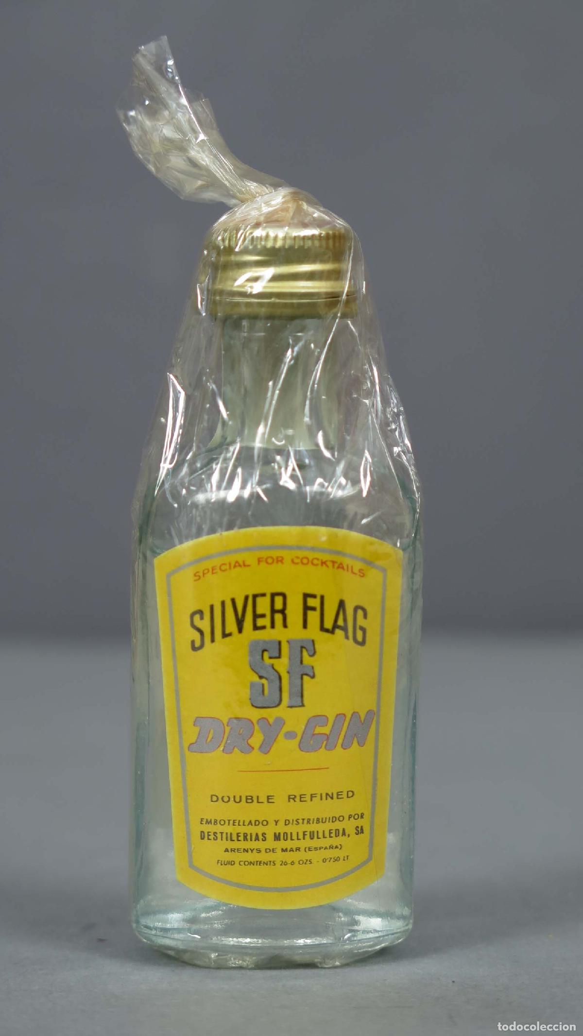 Botellas antiguas: BOTELLIN. SILVER FLAG. DRY-GIN - Foto 1