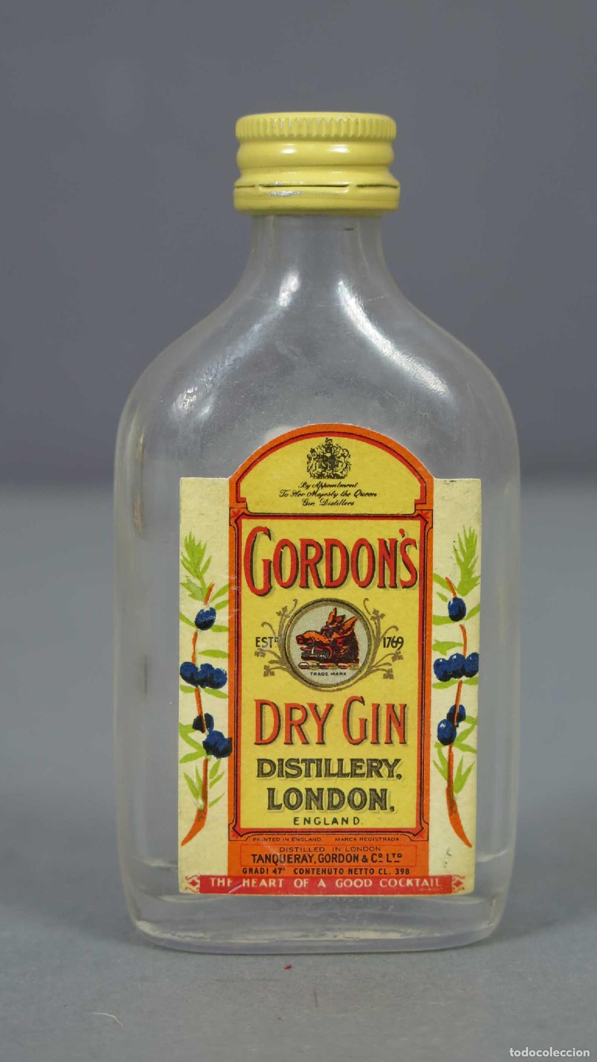 Botellas antiguas: BOTELLIN. GORDON&acute;S DRY-GIN - Foto 1