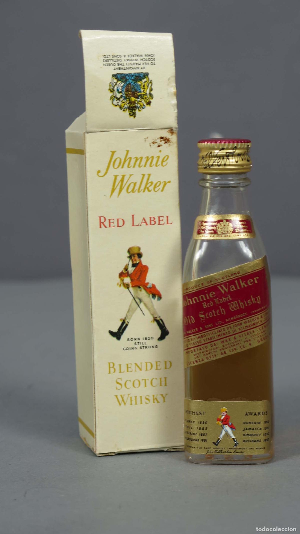 Botellas antiguas: BOTELLIN. Johnnie Walker Red Label. CON CAJA - Foto 1