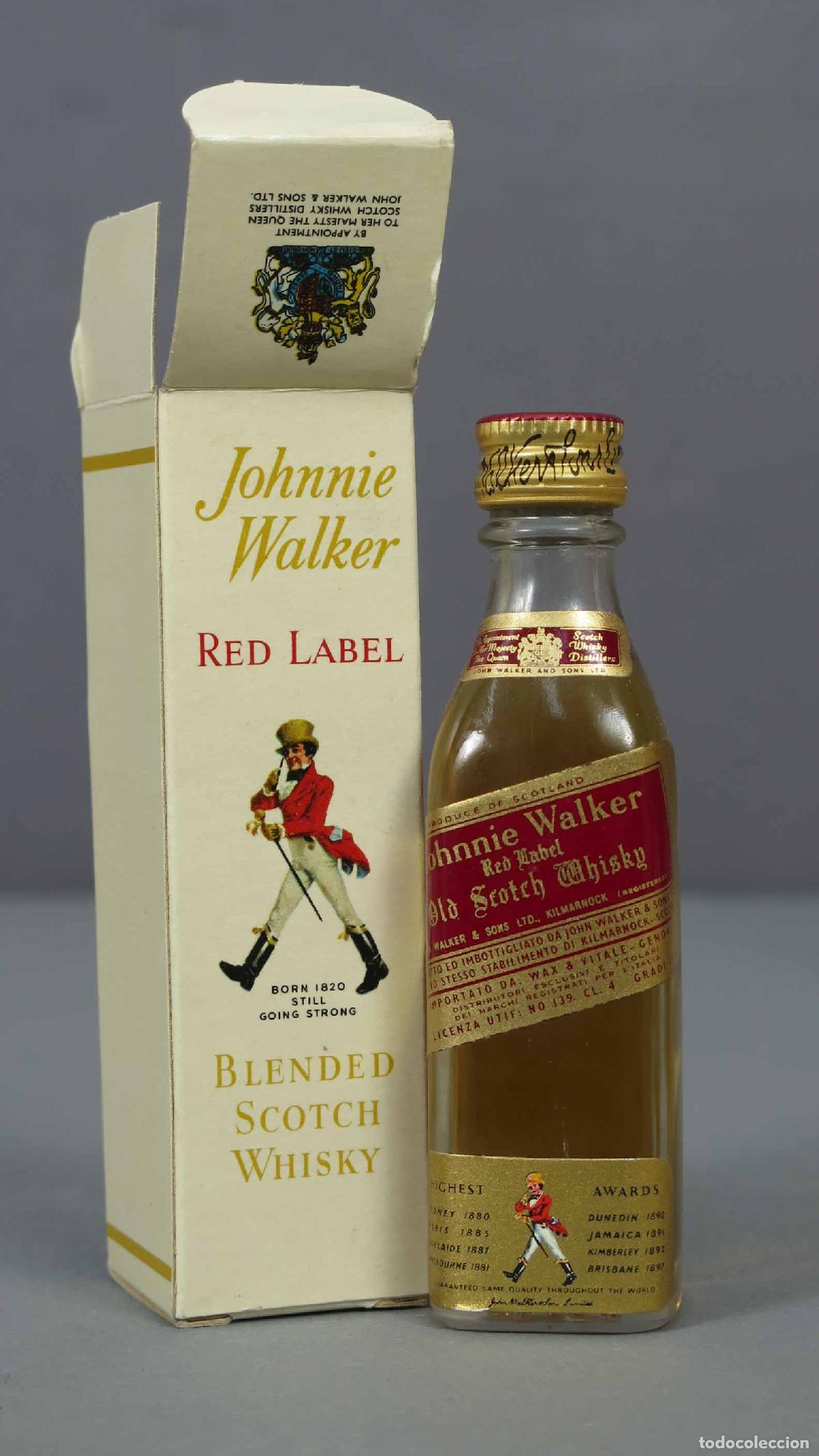 Botellas antiguas: BOTELLIN. Johnnie Walker Red Label. CON CAJA - Foto 1