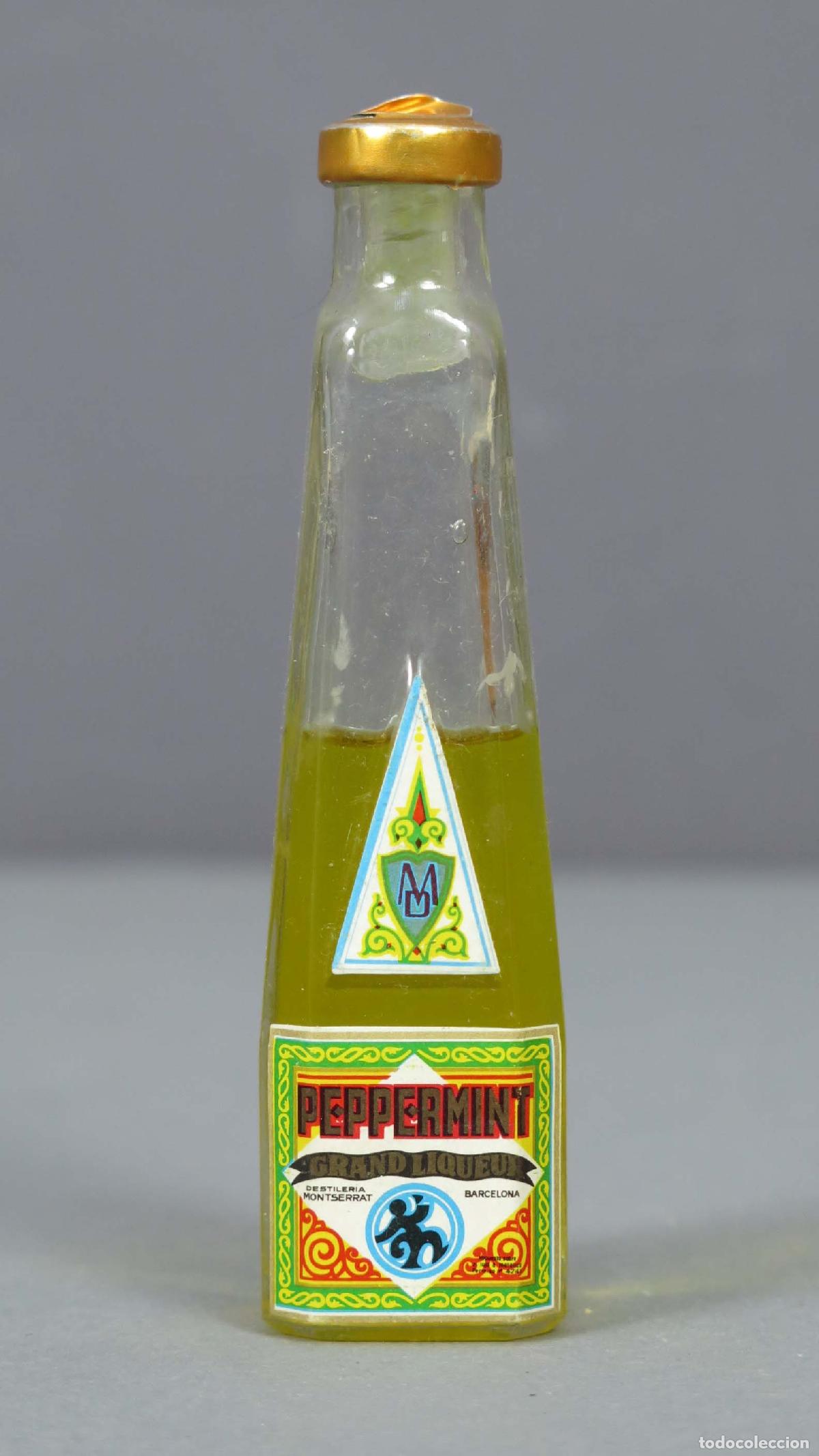 Botellas antiguas: BOTELLIN. PEPERMINT. MONTSERRAT - Foto 1