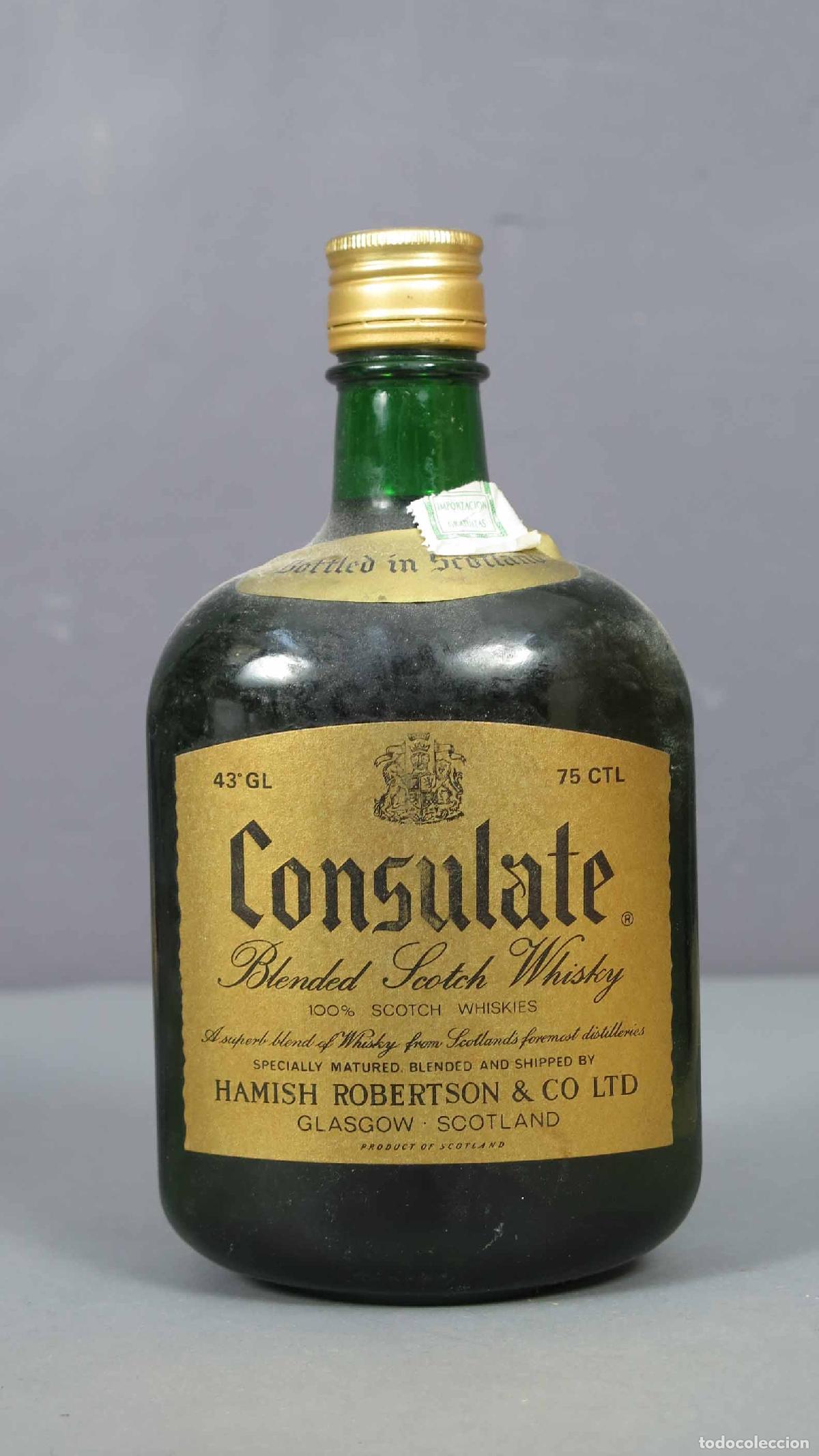 Botellas antiguas: BOTELLA. CONSULATE. WHISKY. 75CL - Foto 1