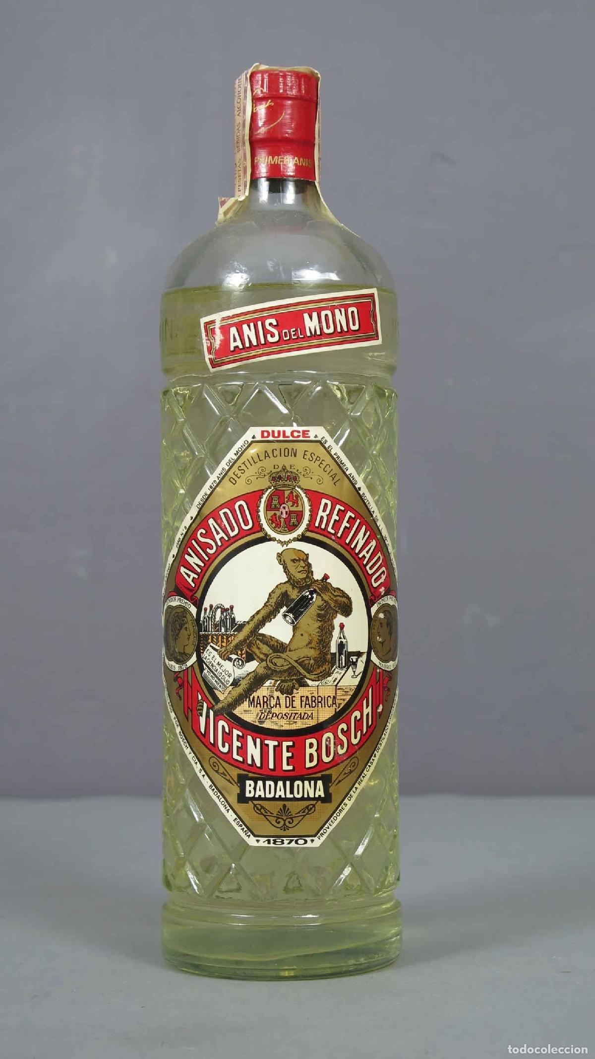 Botellas antiguas: BOTELLA. ANIS DEL MONO - Foto 1