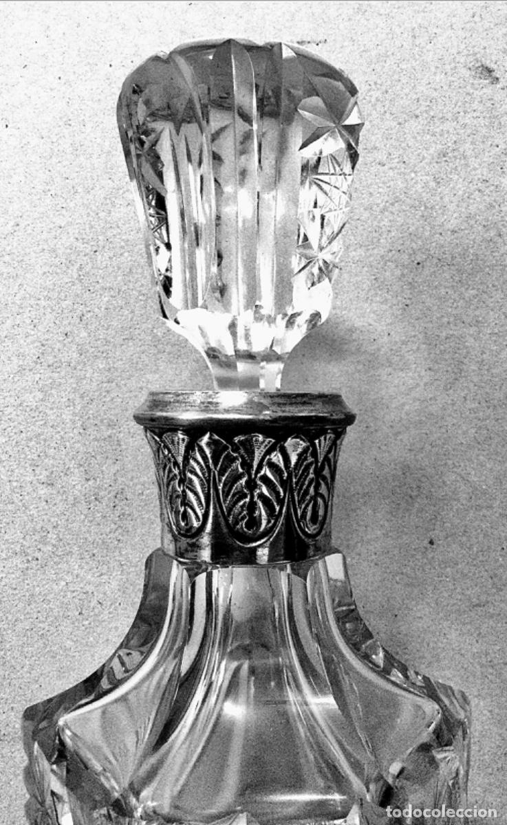 Botellas antiguas: Botella de cristal y plata - Foto 2