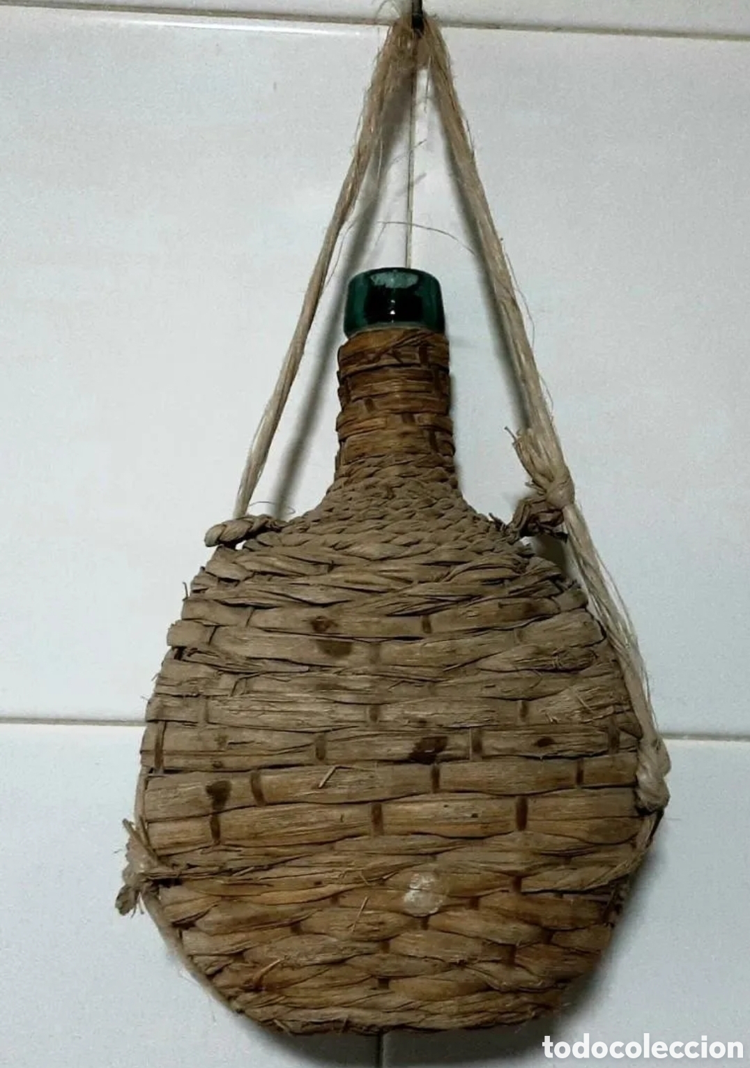 Botellas antiguas: Damajuana. Cantimplora antigua - Foto 2