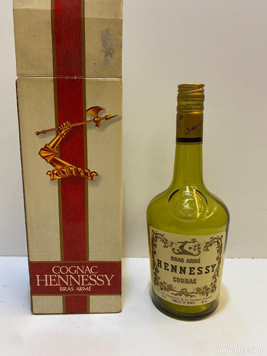 Botellas antiguas: BOTELLA DE COGNAC HENNESY CON CAJA ORIGINAL - Foto 1