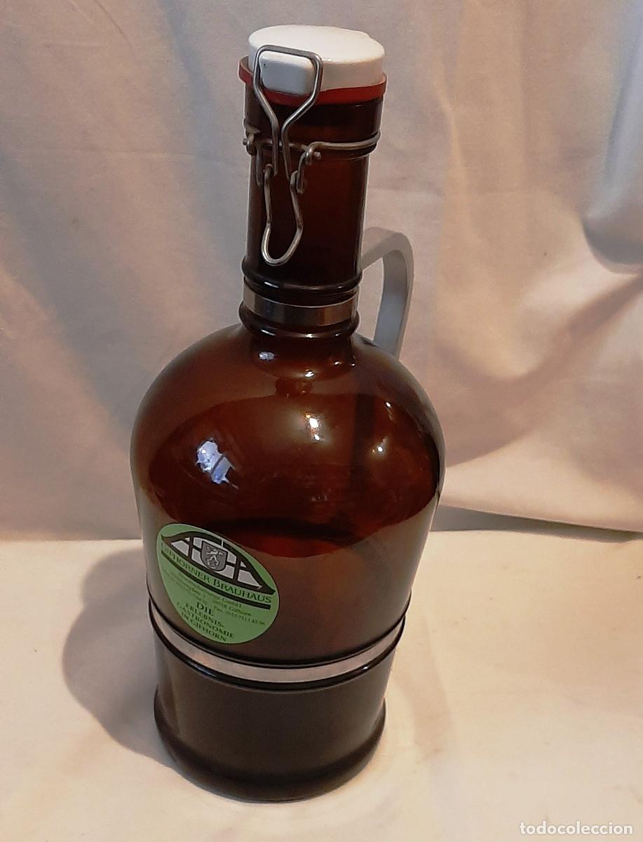 Botellas antiguas: Botella cristal &aacute;mbar alemana - Foto 1