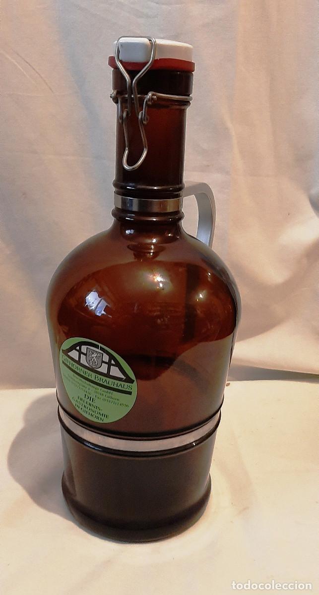 Botellas antiguas: Botella cristal &aacute;mbar alemana - Foto 2