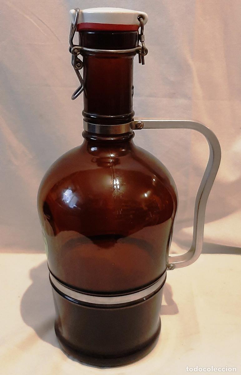 Botellas antiguas: Botella cristal &aacute;mbar alemana - Foto 3