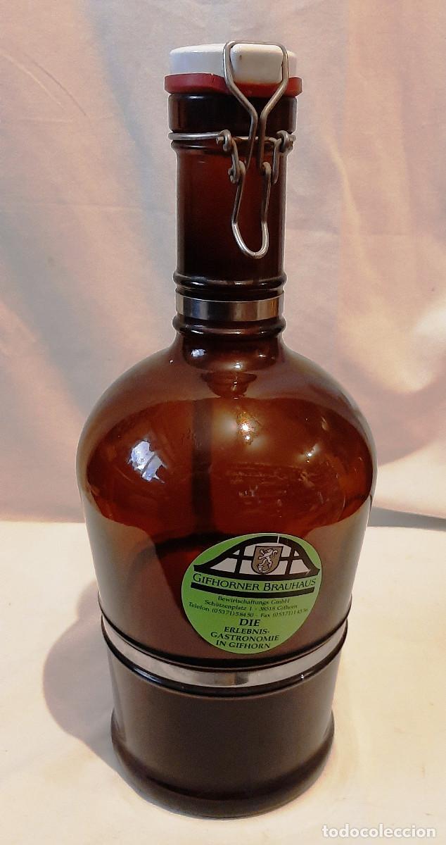 Botellas antiguas: Botella cristal &aacute;mbar alemana - Foto 6