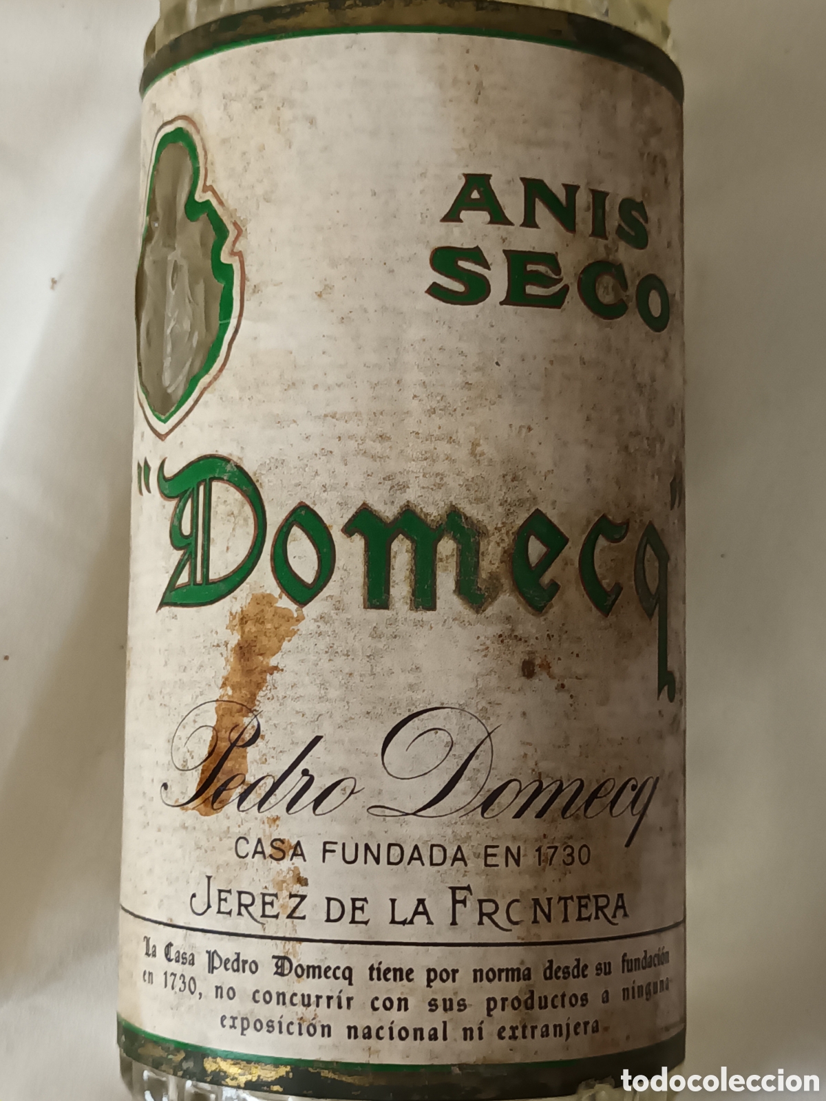 Botellas antiguas: Antigua botella de An&iacute;s Pedro Domecg - Foto 2