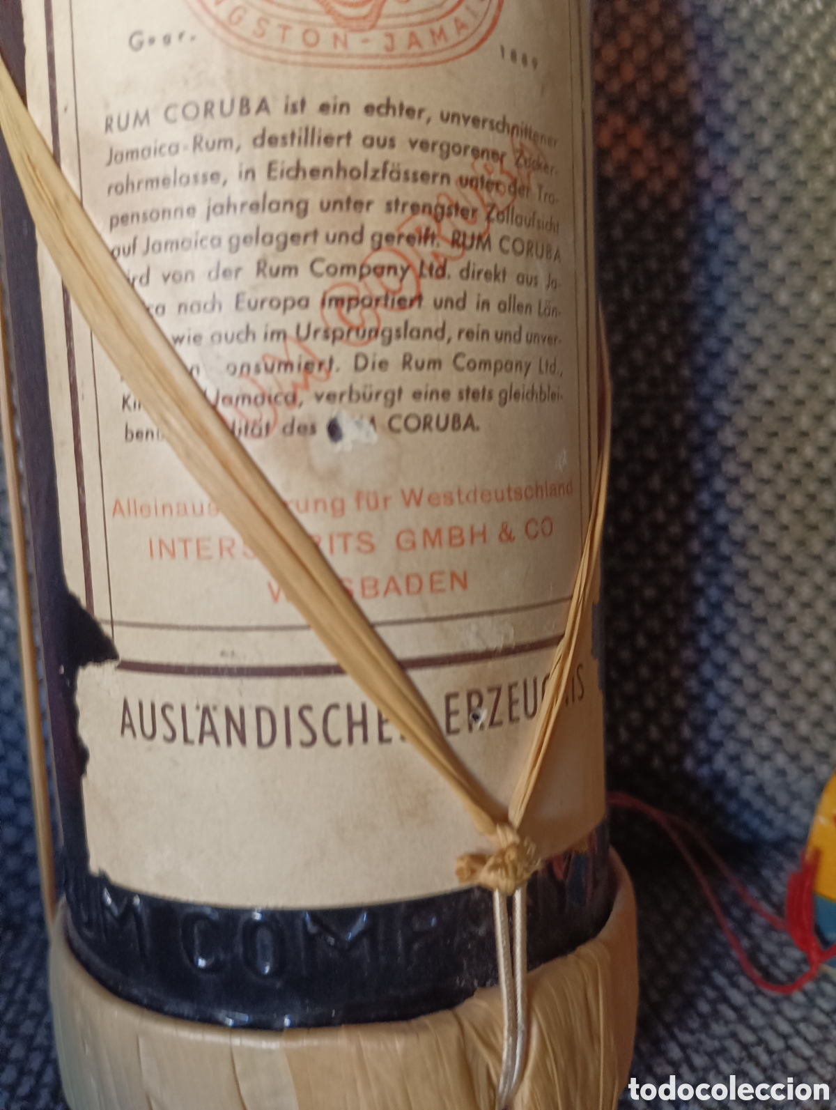 Botellas antiguas: Botella vacia a&ntilde;o 60. Ron. - Foto 6
