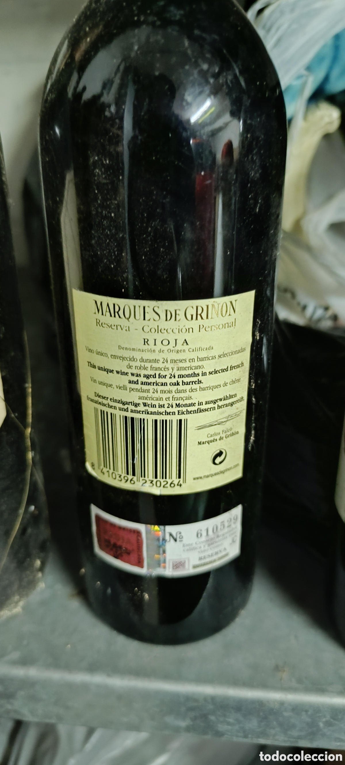 Botellas antiguas: Marques de gri&ntilde;&oacute;n rioja reserva 2000 - Foto 3