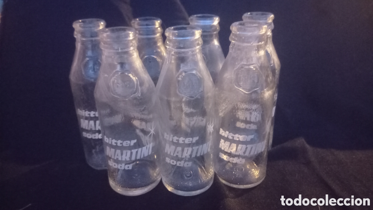 Botellas antiguas: Lote botellas botellin Bitter Martini Soda - Foto 1