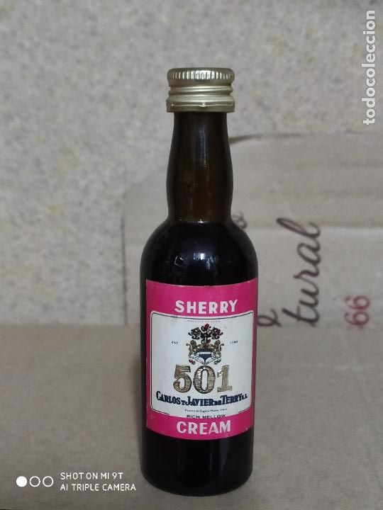 Botellas antiguas: cream 501 miniatura terry - Foto 1