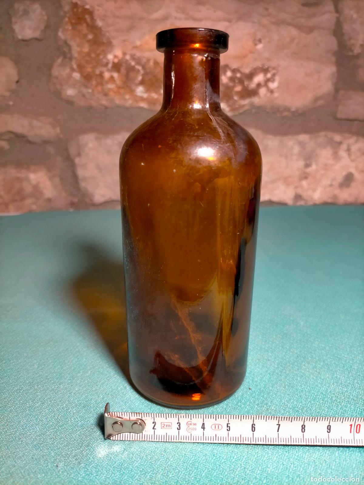 Botellas antiguas: Botella de cristal marr&oacute;n antigua - Foto 4