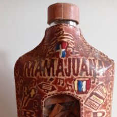Botellas antiguas: BOTELLA / DE CRISTAL Y CUERO / VACIA / DE MAMAJUANA / R. DOMINICANA