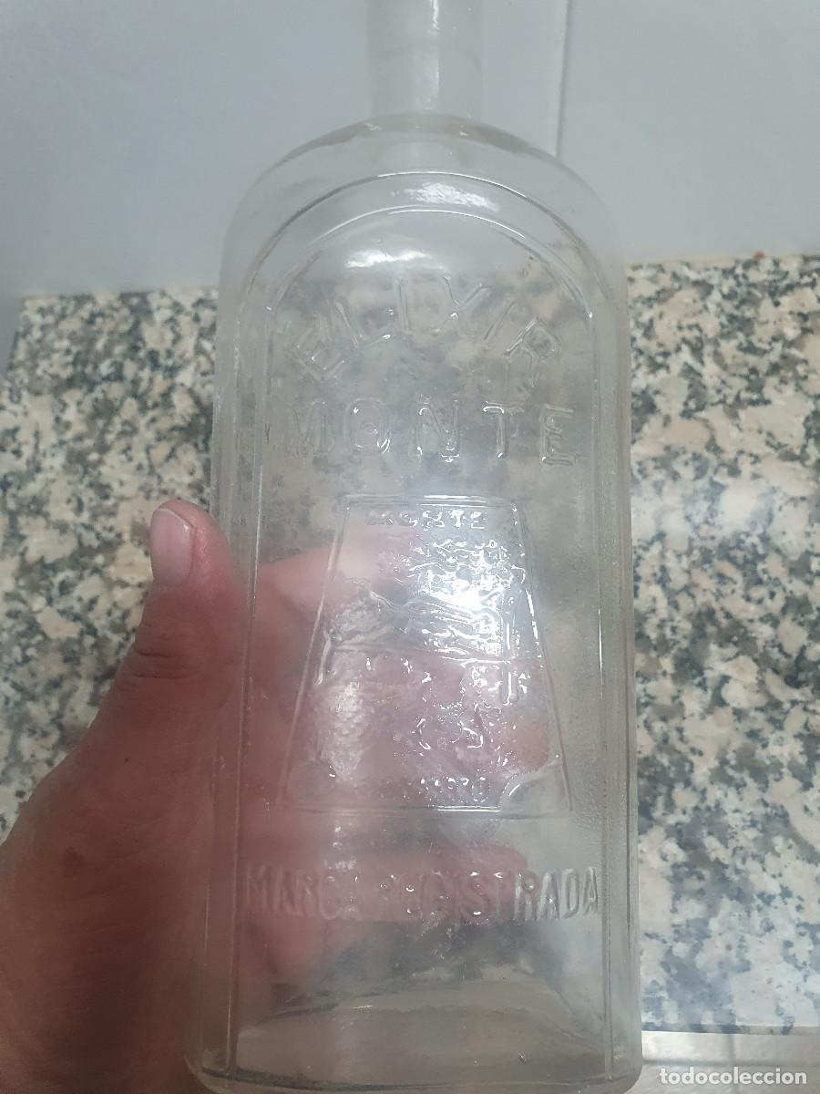 Botellas antiguas: BOTELLA ELIXIR MONTE, LETRAS EN RELIEVE - Foto 2