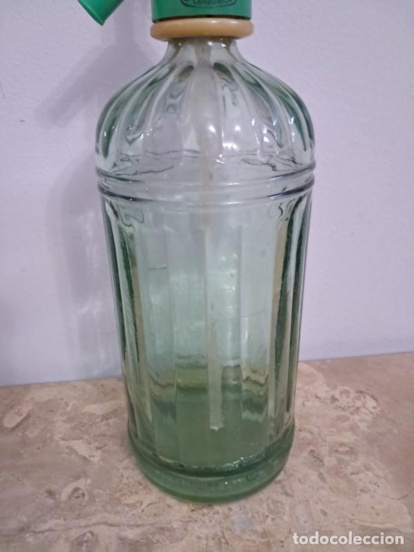 Botellas antiguas: SIF&Oacute;N BOTELLA CRISTAL CON RELIEVE SIN MARCA - Foto 3