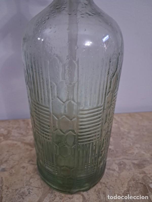 Botellas antiguas: SIF&Oacute;N BOTELLA CRISTAL CON RELIEVE - Foto 3