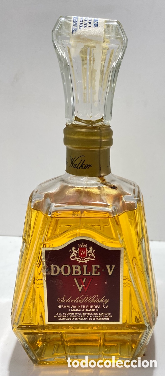 Botellas antiguas: BOTELLA WHISKY DOBLE V 75cl - Foto 2