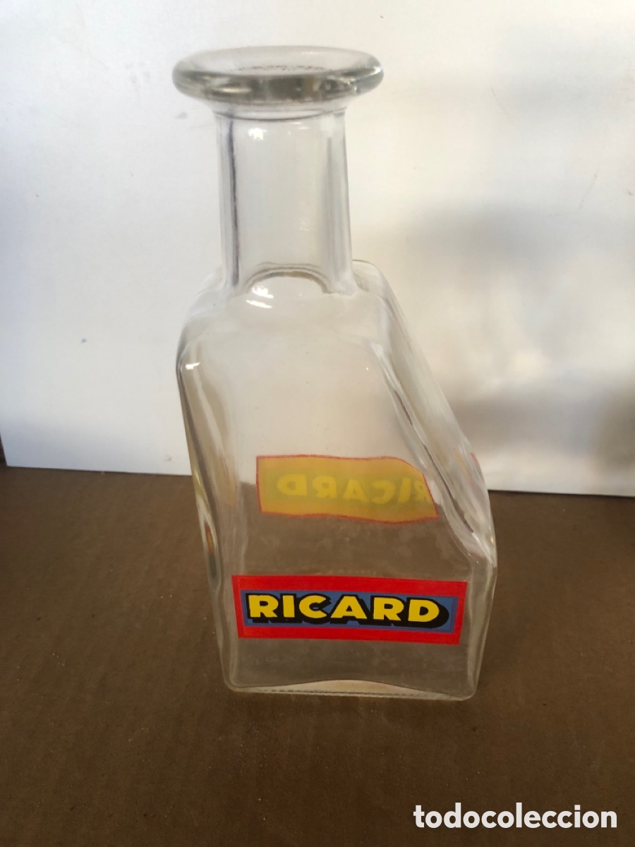 Botellas antiguas: BOTELLA DE CRISTAL LICOR RICARD - Foto 2