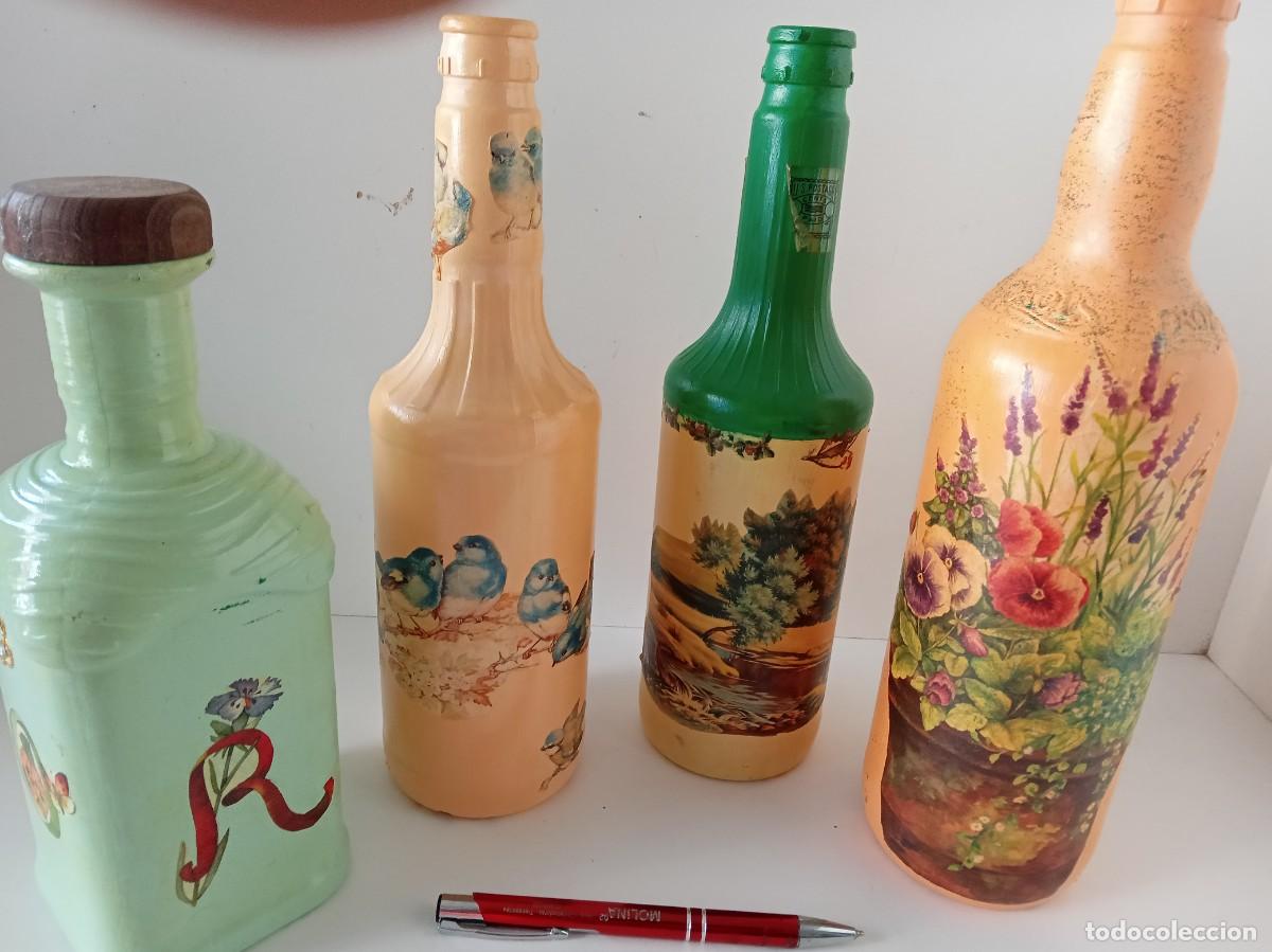 Botellas antiguas: Colecci&oacute;n de botellas pintadas a mano - Foto 3