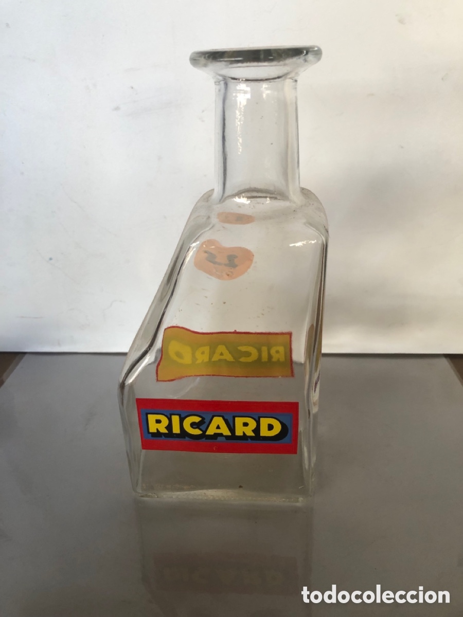 Botellas antiguas: BOTELLA DE CRISTAL LICOR RICARD - Foto 1
