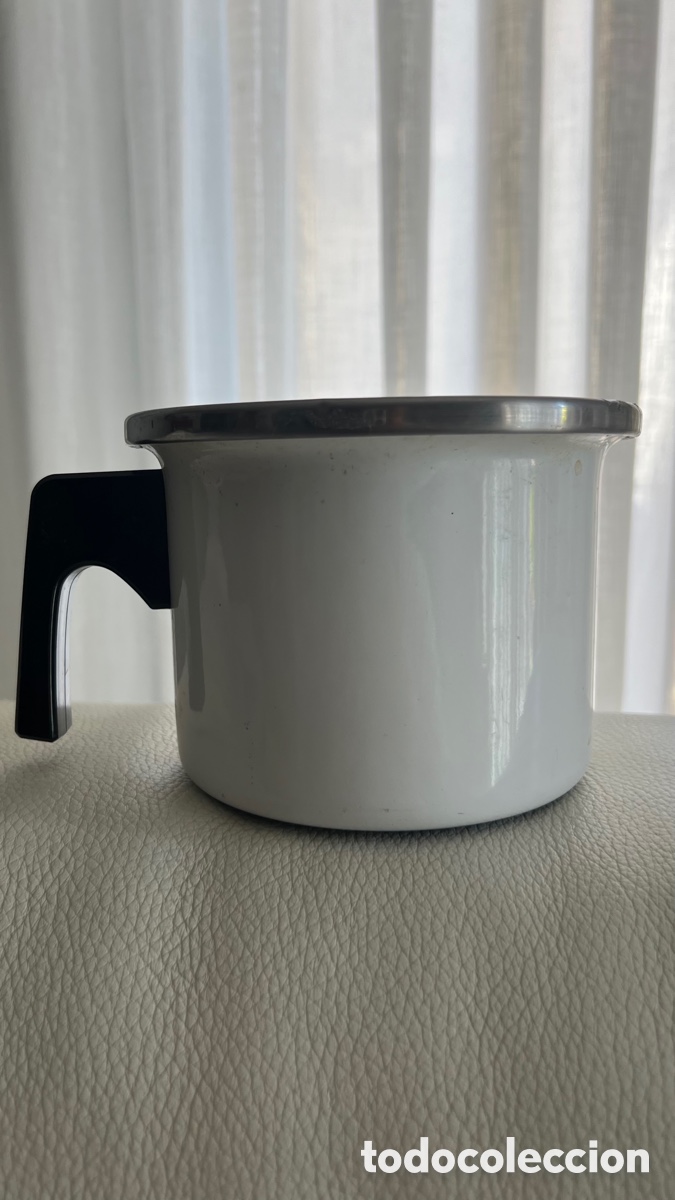 Botellas antiguas: ANTIGUO CAZO PARA LECHE DE LA MARCA EL PRADO - Foto 3
