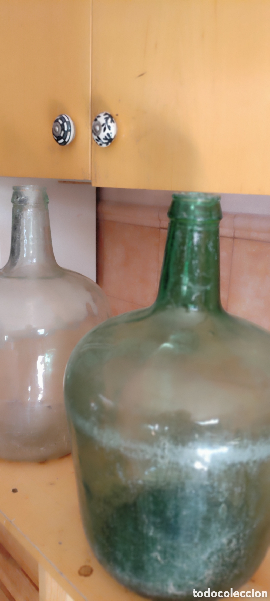 Botellas antiguas: Pareja de damajuanas / garrafas - Foto 5