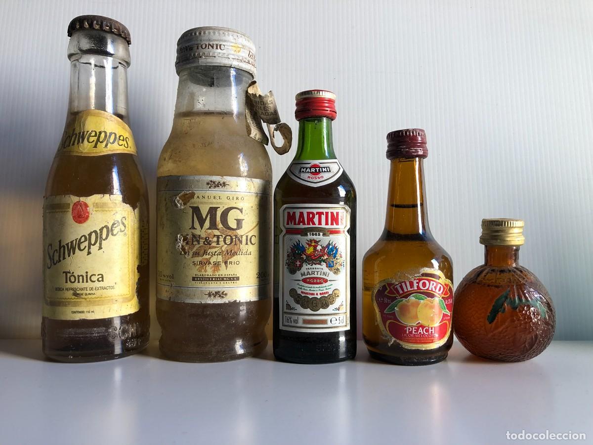 Botellas antiguas: Lote de botellines botellas mini - Foto 1