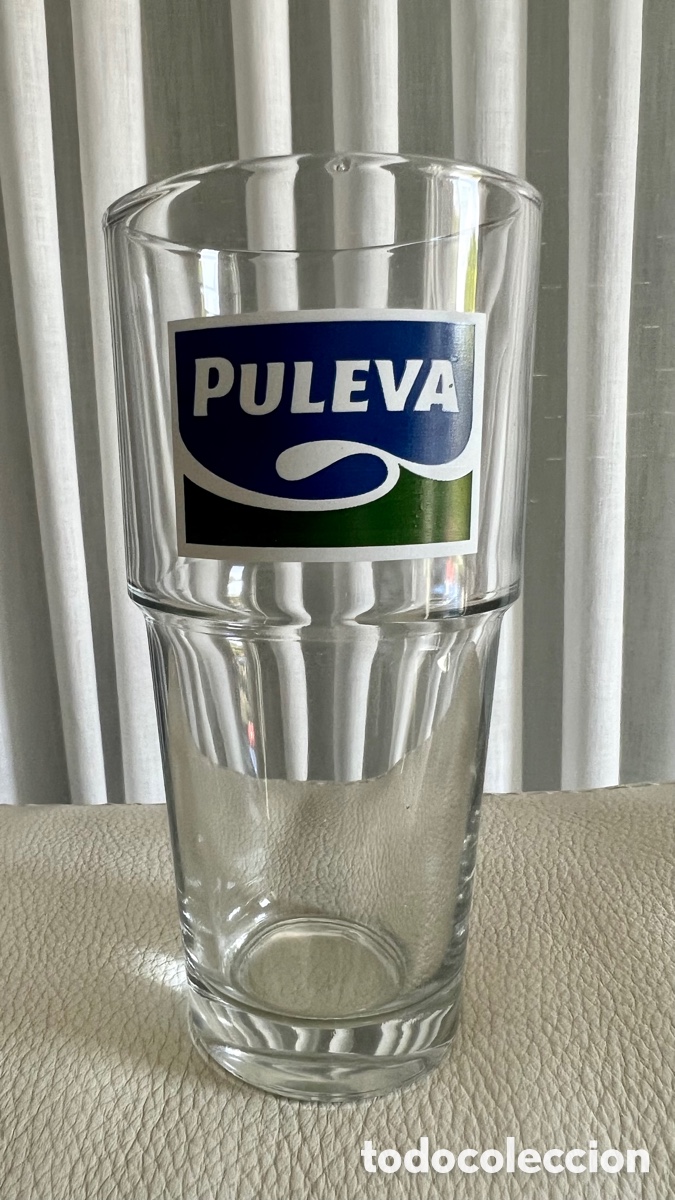 Botellas antiguas: VASO PROMOCIONAL LECHE PULEVA GRANADA - Foto 1