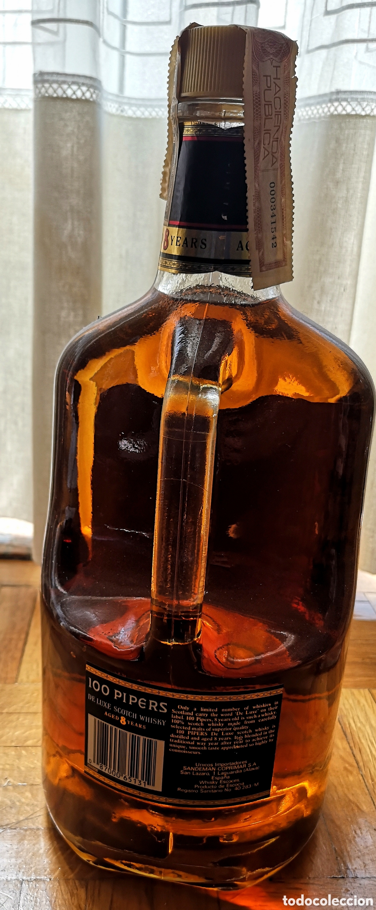 Botellas antiguas: Botellon de 100 Pipers Deluxe aged 8 years - Foto 2