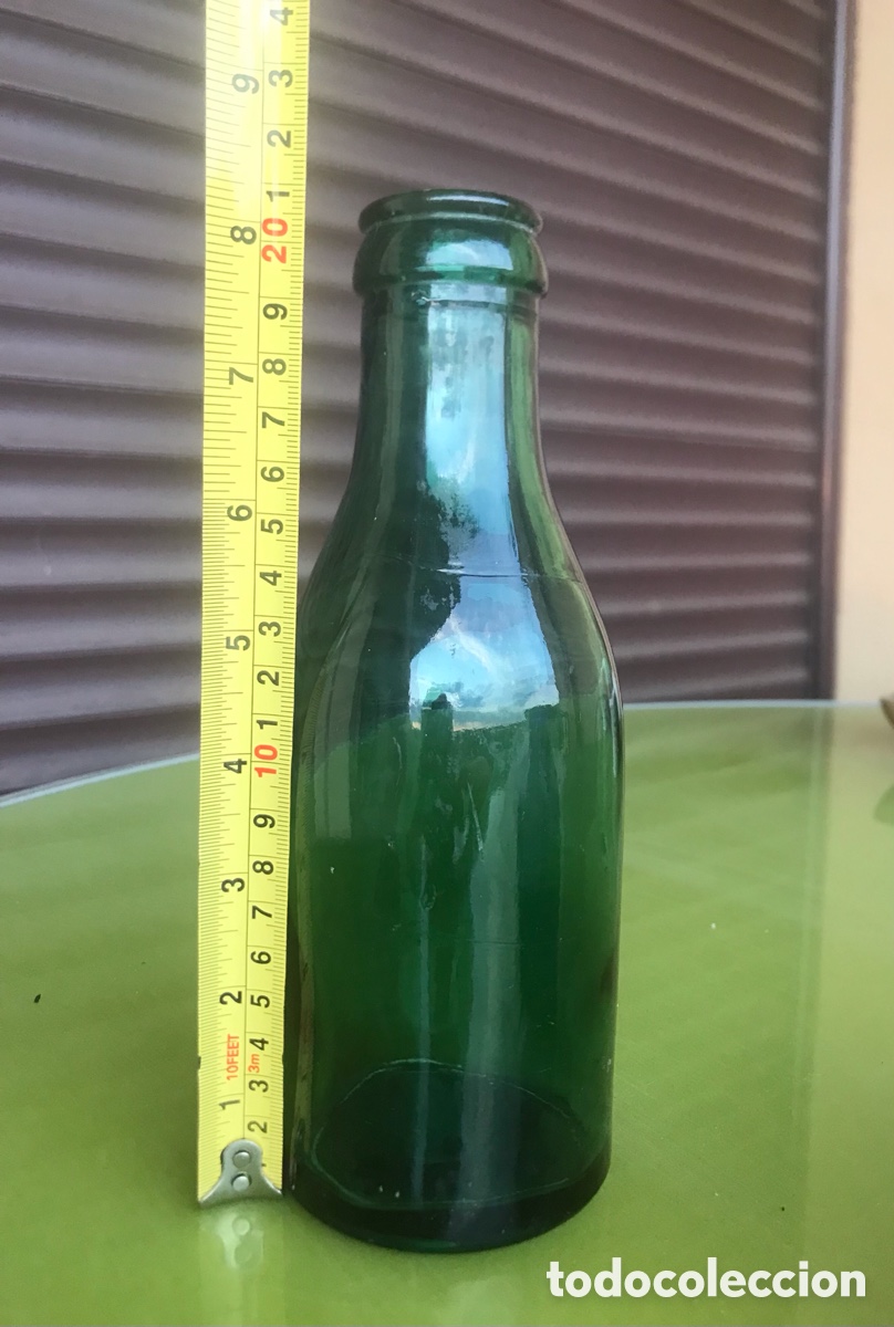 Botellas antiguas: BOTELLA ANTIGUA CRISTAL VERDE - Foto 2